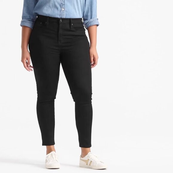 J Crew High-Rise Stretchy Toothpick Jean in‎ New Black Sz 3620W